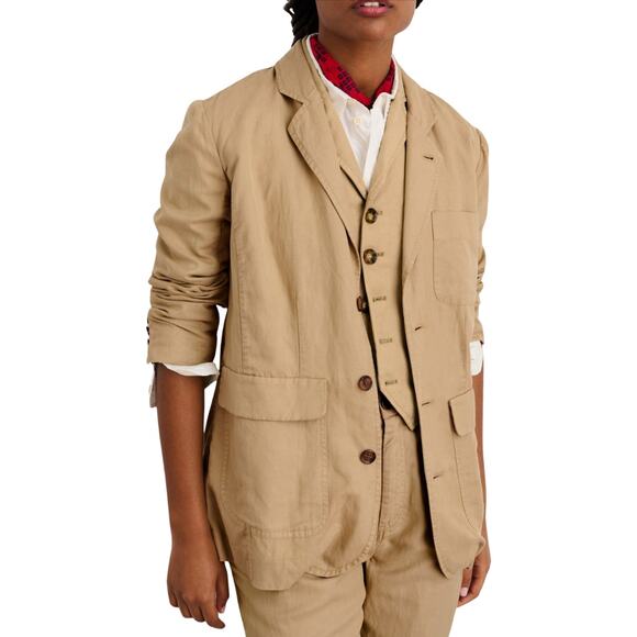 Alex Mill Non Suit Linen Blazer NEW Vintage Khaki Lightweight 3 Button Jacket XS - Picture 1 of 8